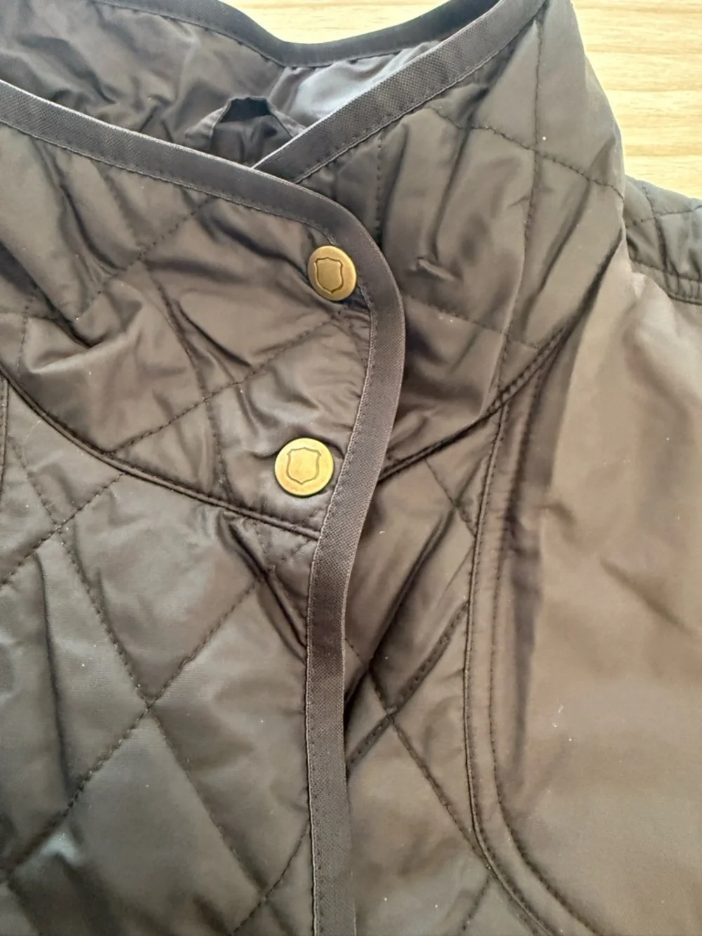 Eddie Bauer Quilted Black Snap-Front Puffer Jacket - Picture 4 of 9